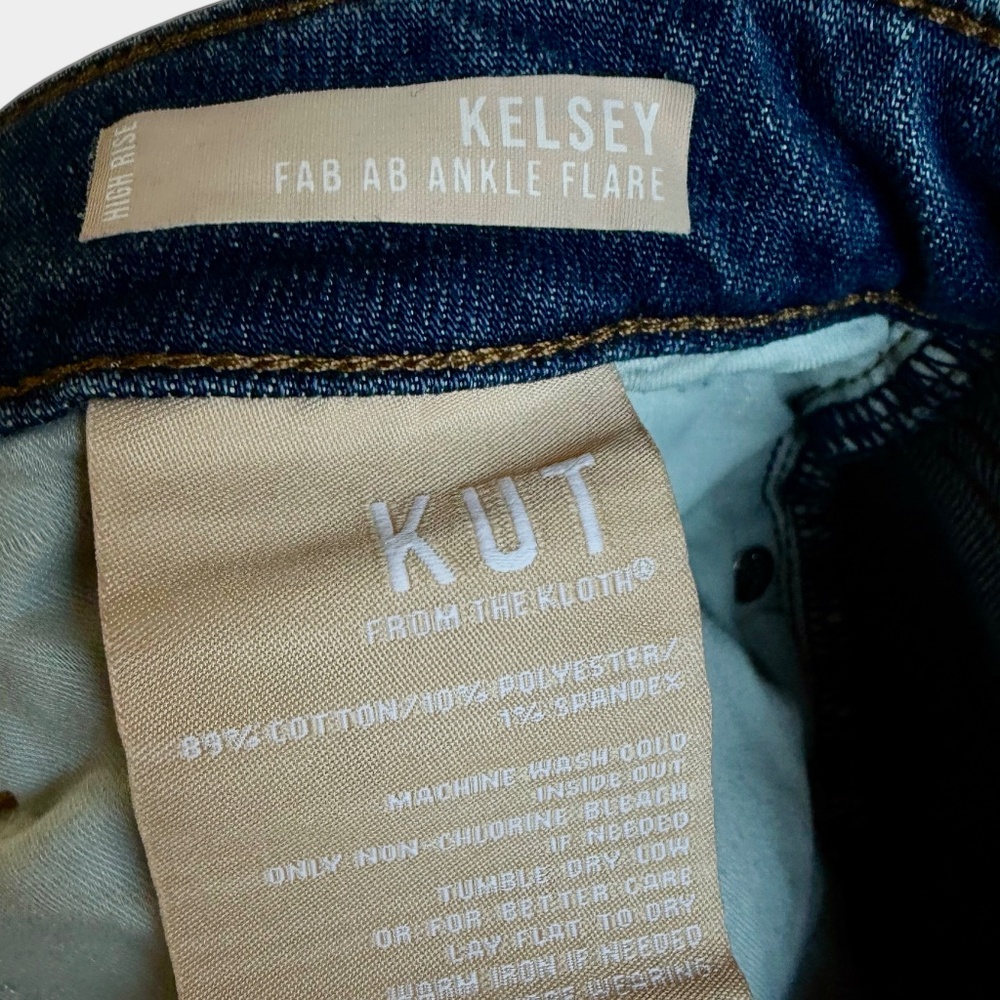KUT FROM THE KLOTH Kelsey Fab Ab Ankle Flare‎ High Rise Jeans Med Wash Sz 8 - Picture 7 of 7